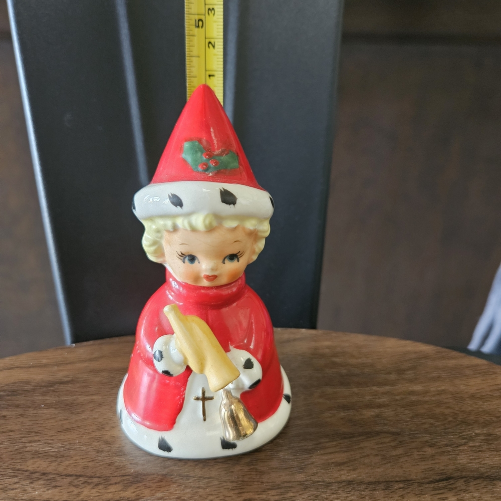Festive Red and White Ceramic Figurine